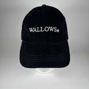 Wallows VIP Tour Black Corduroy Hat Baseball Cap Embroidered Band Smiley